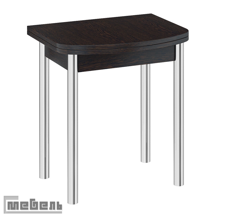 Стол обеденный раскладной с хромированными ножками "Лион (мини)" СМ-204.01.2 Венге