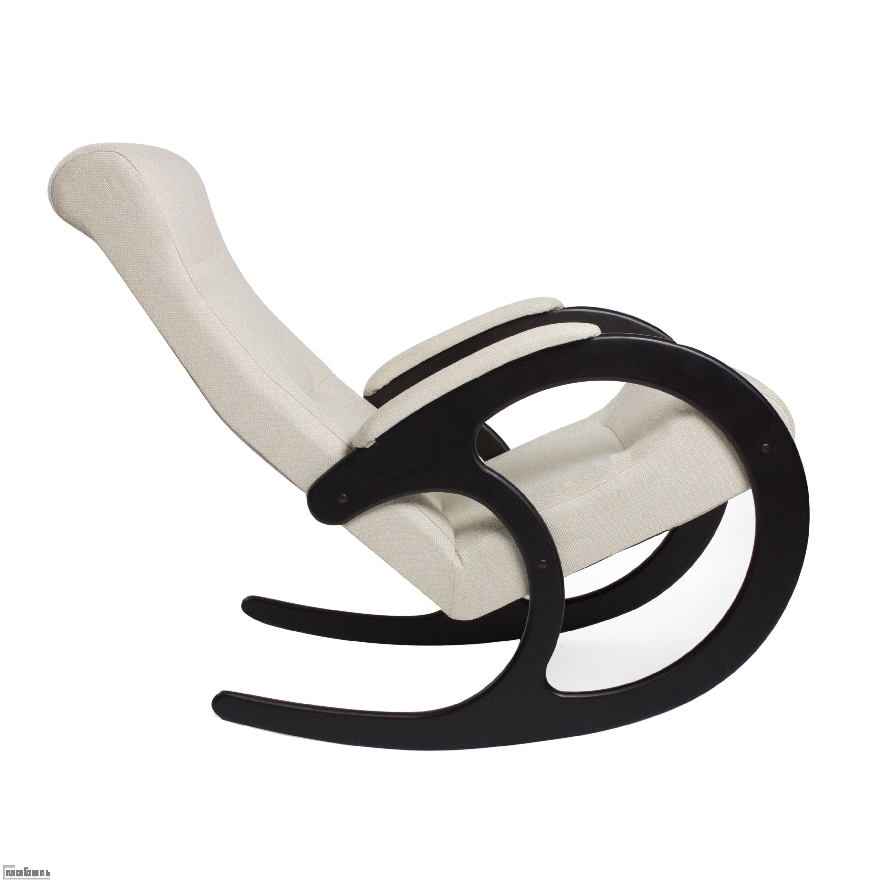 Кресло-качалка, модель 3 (013.003), корпус: Венге/ткань рогожка: "Мальта 01А"