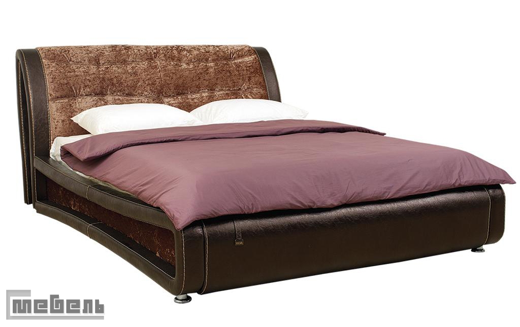 Кровать двуспальная "Мадлен" (1600 х 2000) мм. кожзам Эгоист 345 / Рич Розе