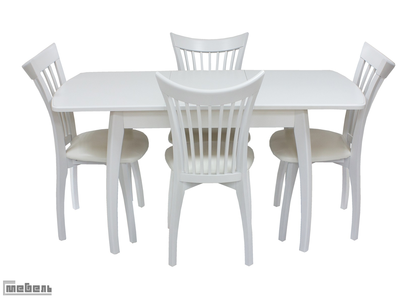 Обеденная группа "Шервуд 1Р" (стол + 4 стула "Орегон") цвет: Белый
