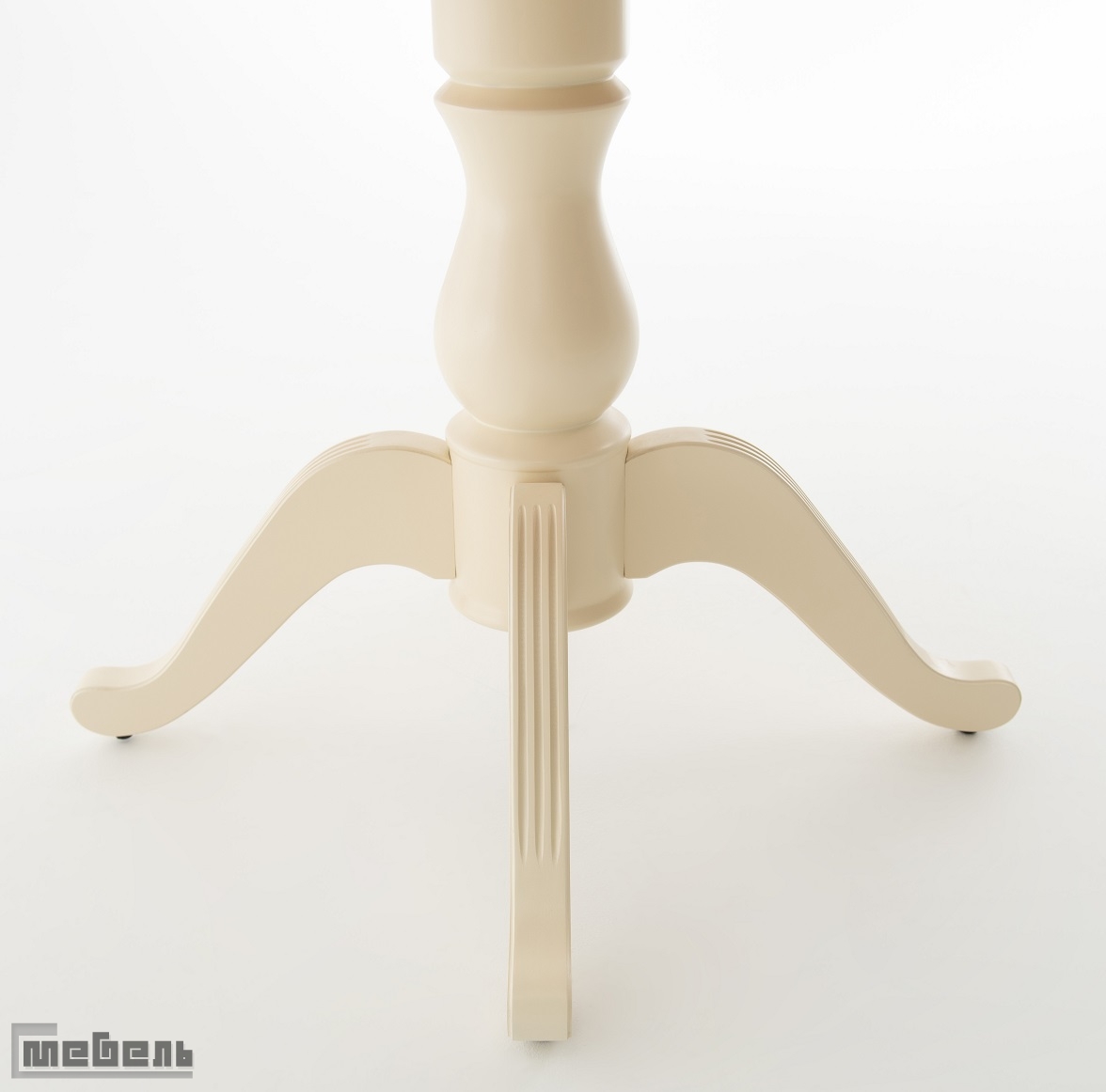 Стол обеденный раздвижной "Фабрицио-1 Glass" (Слоновая кость) D-1000