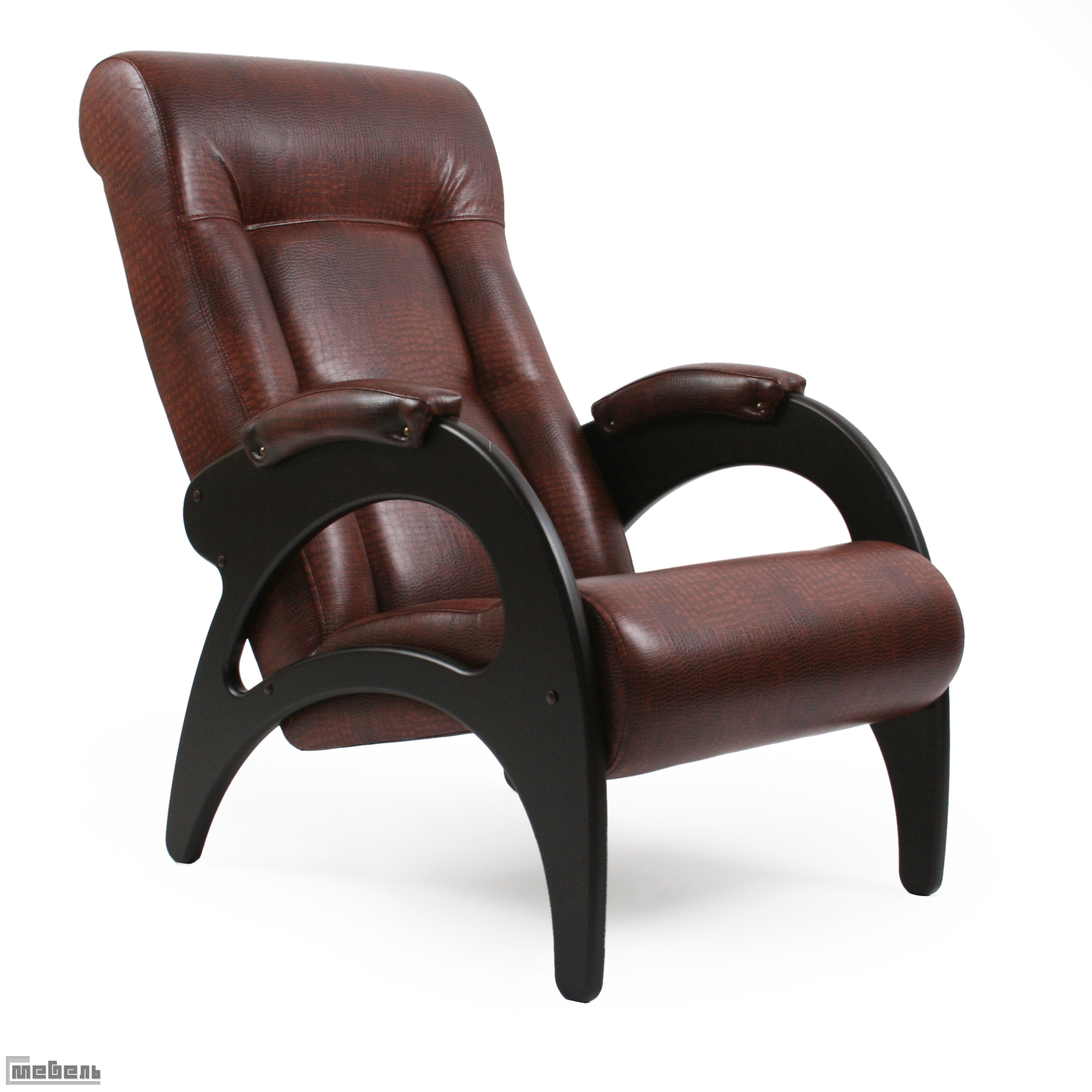 Кресло для отдыха модель 41 (без лозы) экокожа: "Antic crocodale" 