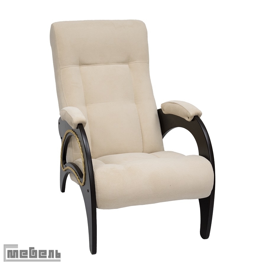 Кресло для отдыха модель 41 (с лозой) ткань велюр: "Verona vanilla"
