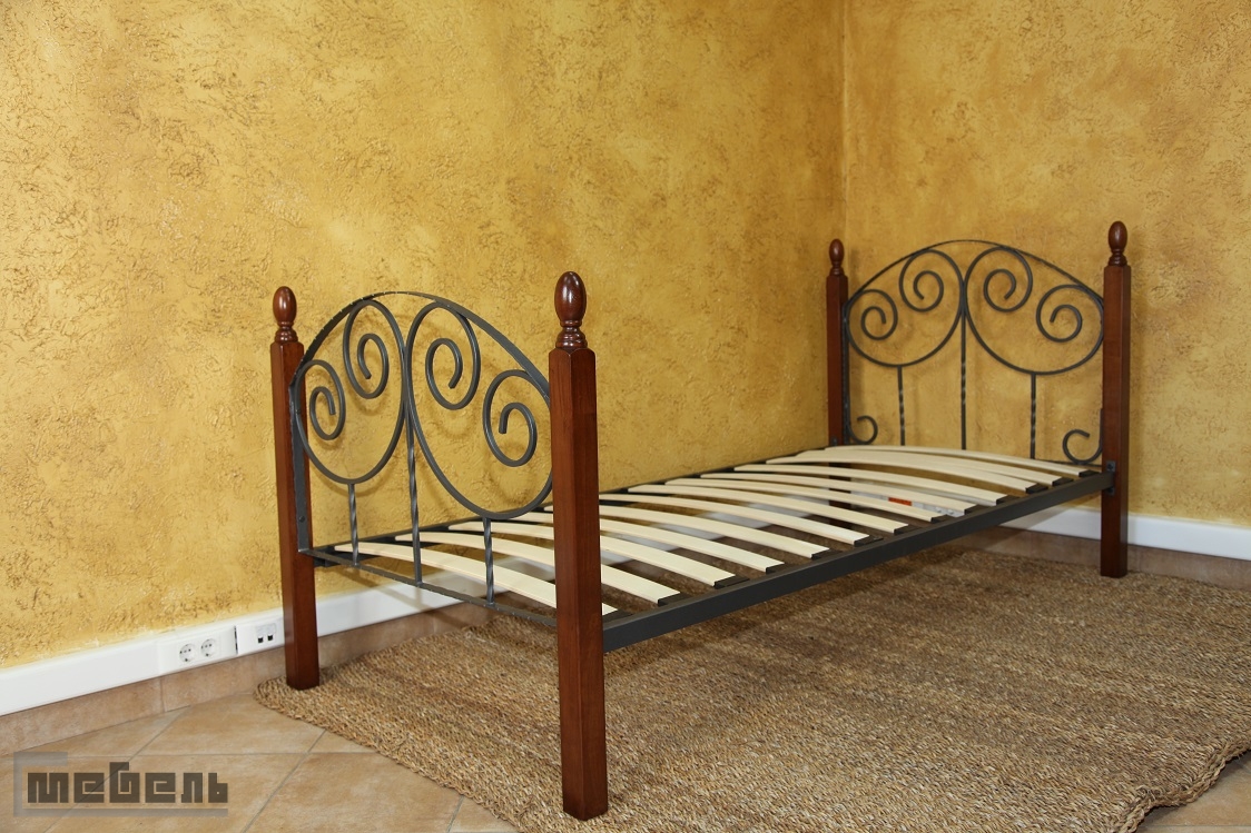 Кровать односпальная "Прима-1.0" (900 х 1900 мм.) Тёмно-коричневый