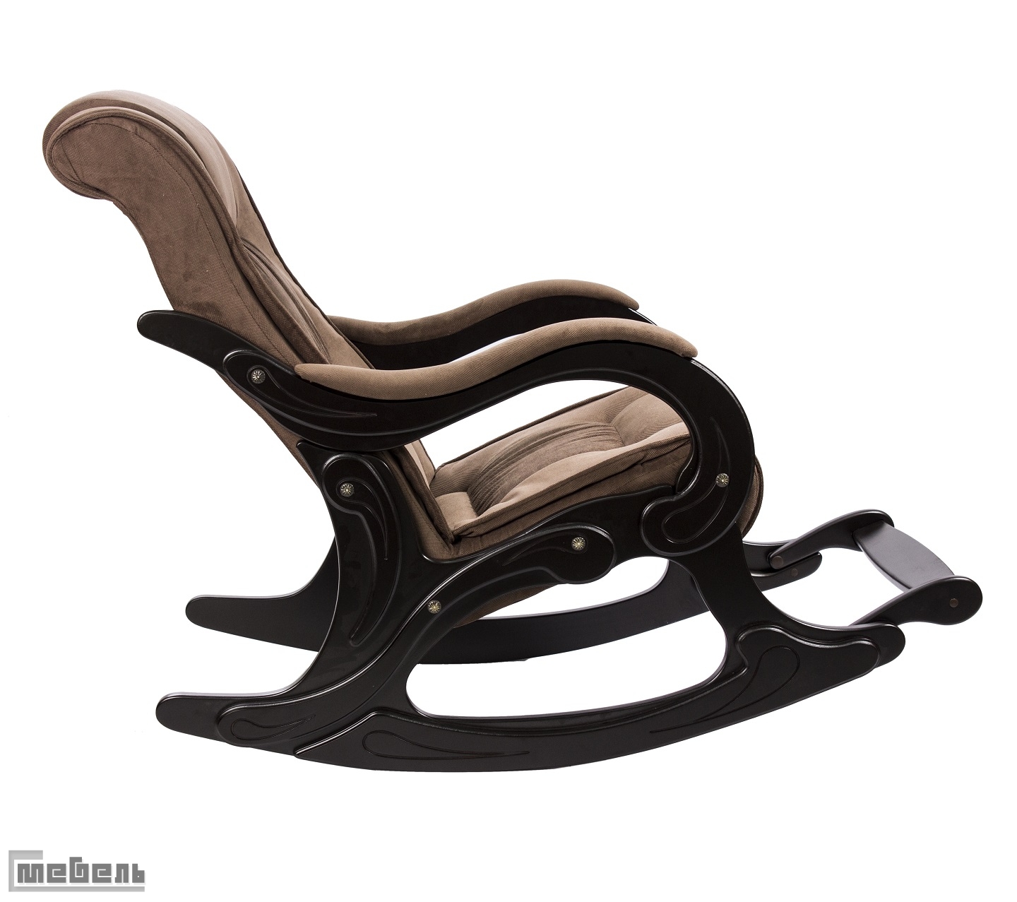 Кресло-качалка, модель 77 (013.0077), ткань велюр: "Verona brown"