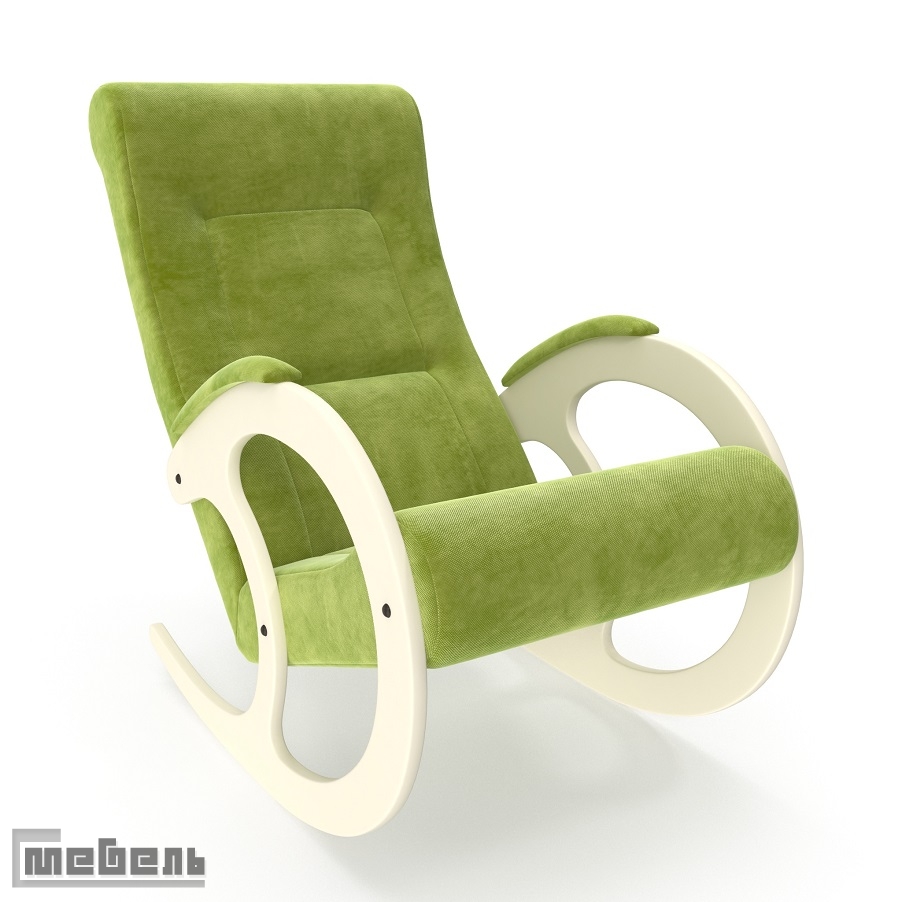 Кресло-качалка, модель 3 (013.003), ткань велюр: "Verona appale Green"