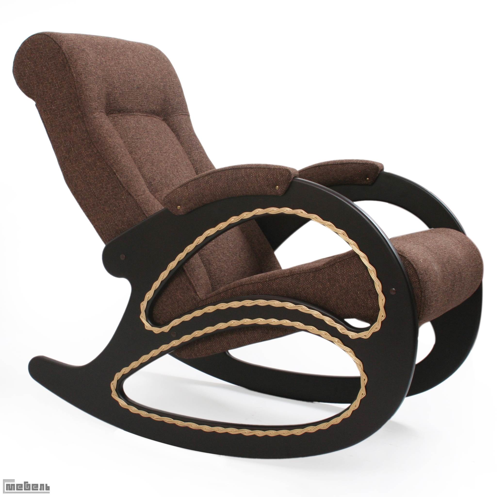 Кресло-качалка, модель 4 (с лозой), ткань рогожка: "Malta 15A"
