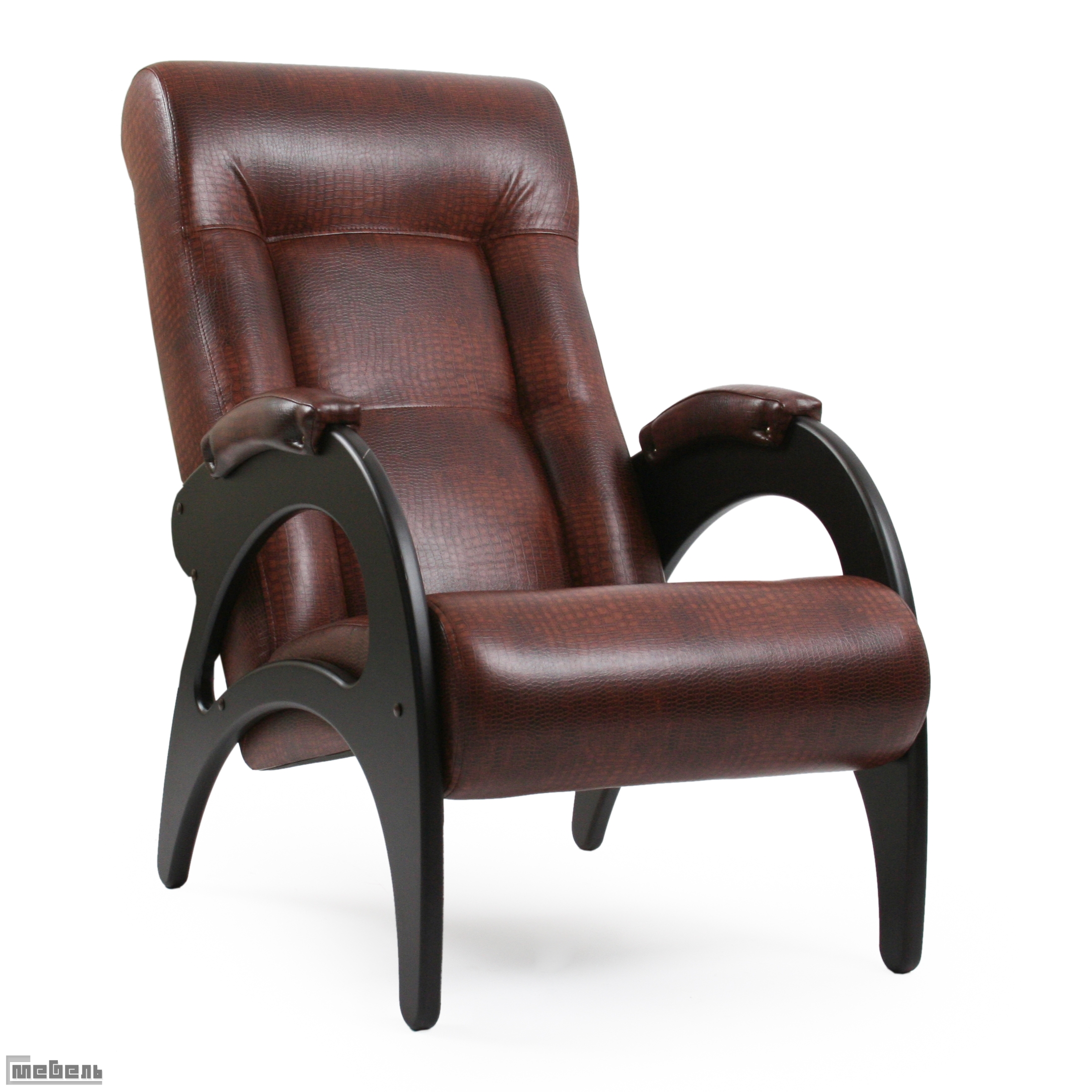 Кресло для отдыха модель 41 (без лозы) экокожа: "Antic crocodale" 