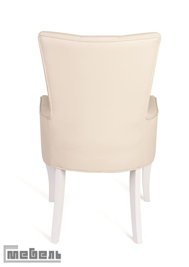 Кресло Виктория (эмаль белая/кожзам 4-кремовый)