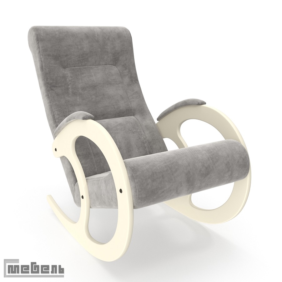 Кресло-качалка, модель 3 (013.003), ткань велюр: "Verona light Grey"