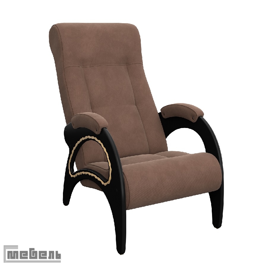 Кресло для отдыха модель 41 (с лозой) ткань велюр: "Verona brown"