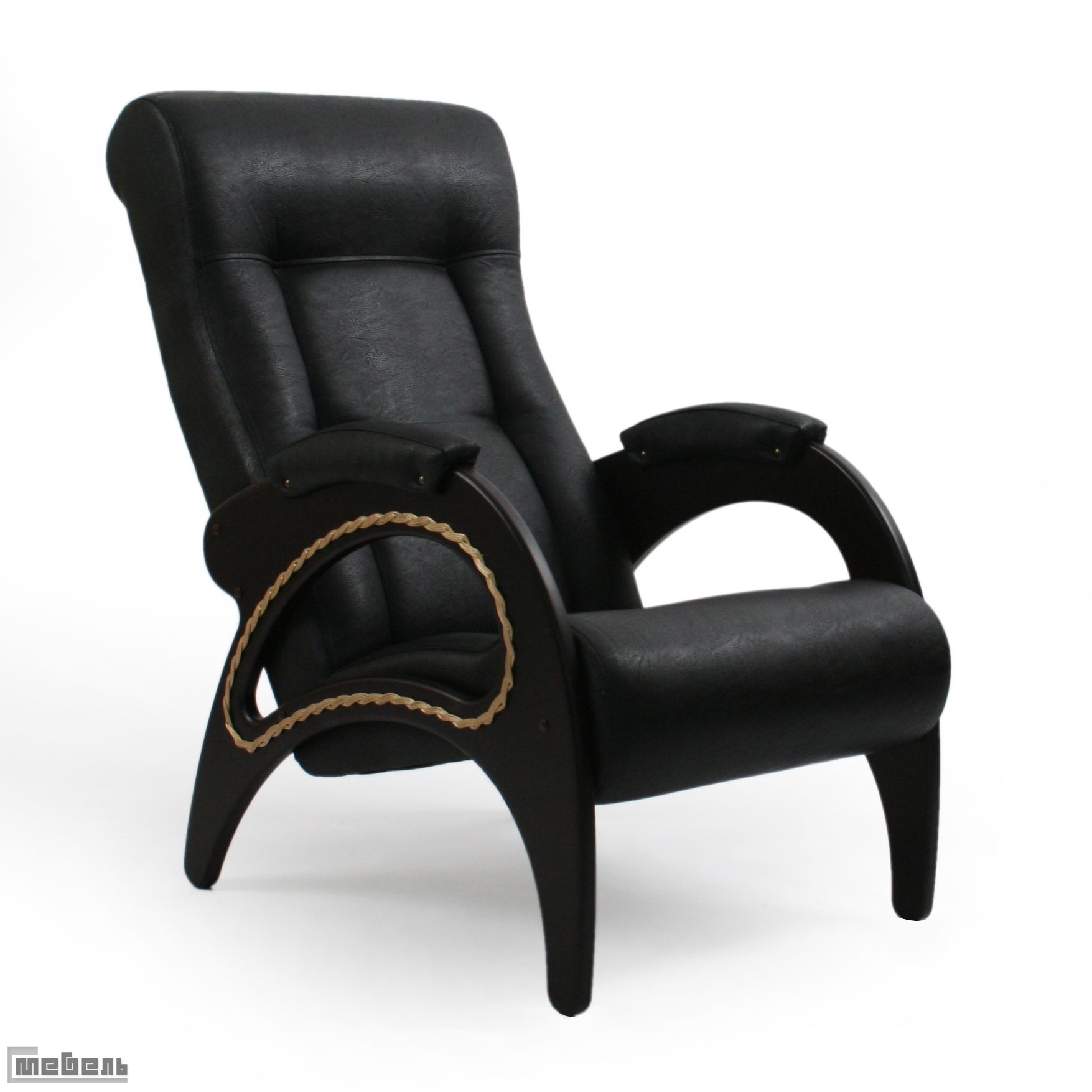 Кресло для отдыха модель 41 (с лозой) экокожа: "Dundi 109"