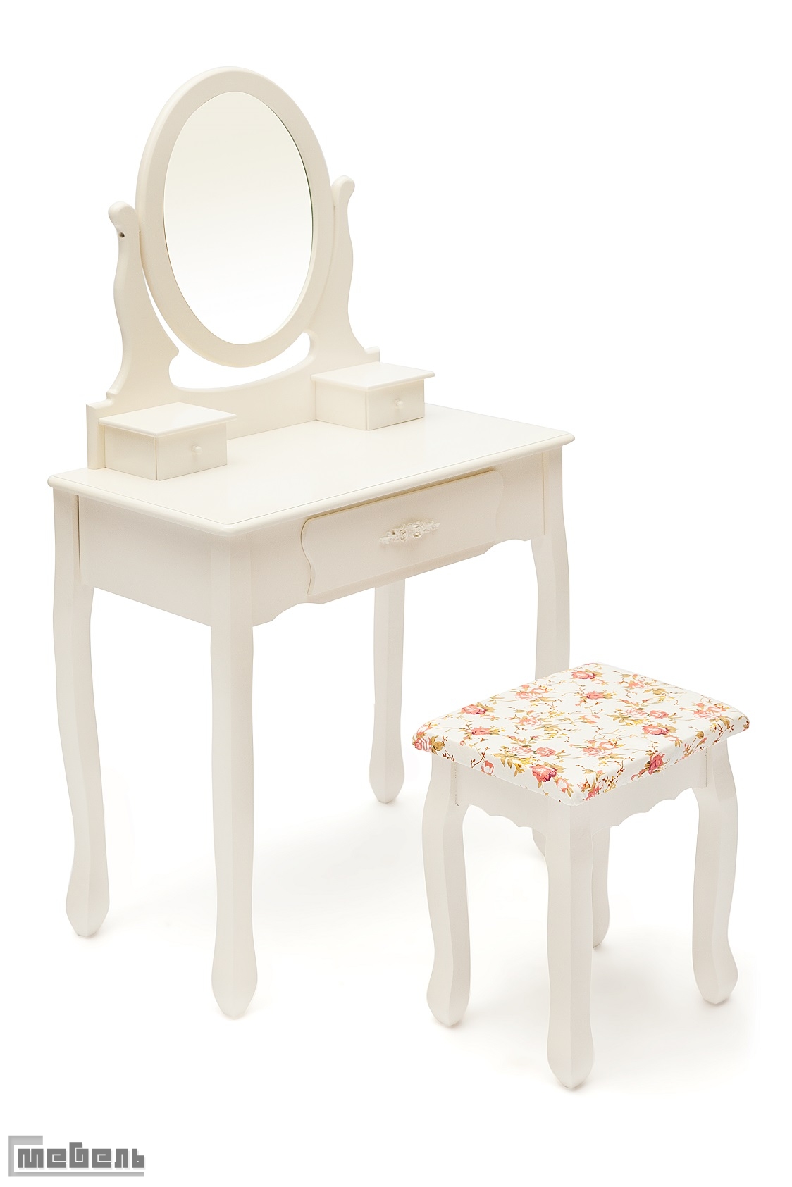 Туалетный стол с пуфом "Coiffeuse" (Куэфюз) "HX15-075" (butter white (слоновая кость))