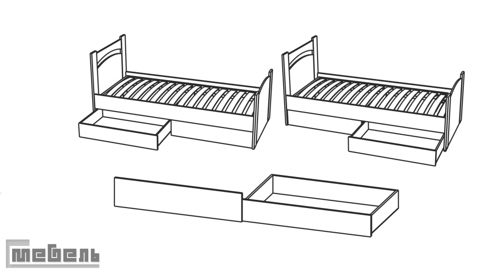 Кровать односпальная "Олимп" (1200 х 2000 мм.)