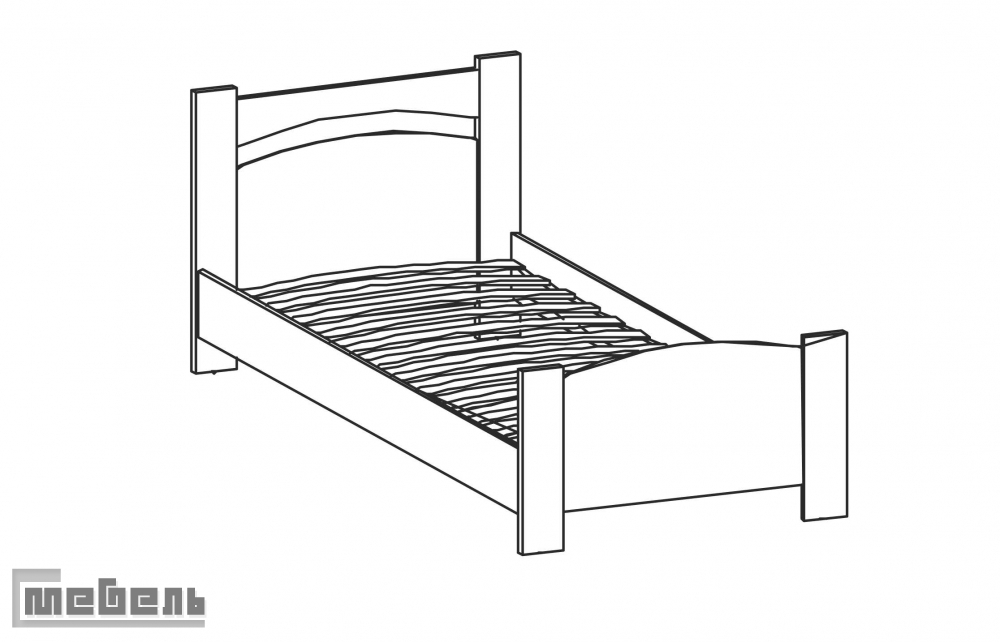Кровать односпальная "Олимп" (900 х 2000 мм.)