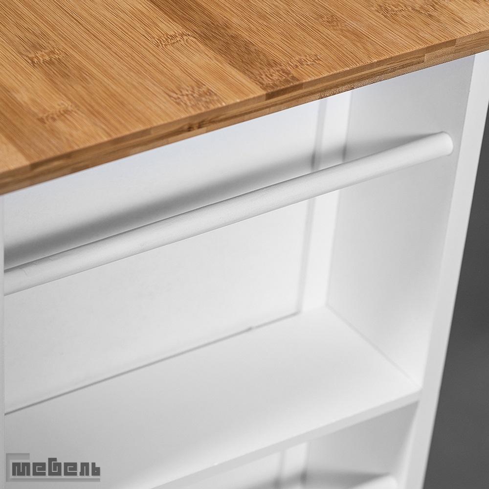 Стол передвижной кухонный с табуретом (модель JWPE-120802), Белый