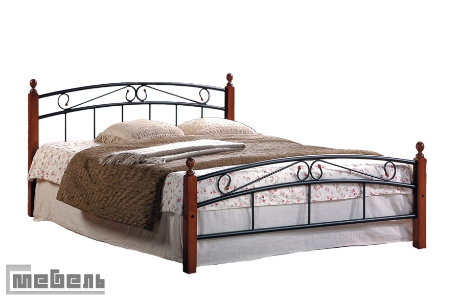 Кровать односпальная "AT-8077 Double Bed" (1200 х 2000 мм.) ламели металл
