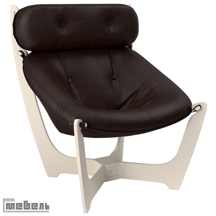 Кресло для отдыха модель 11 (013.011), экокожа: "Real lite dk. brown"