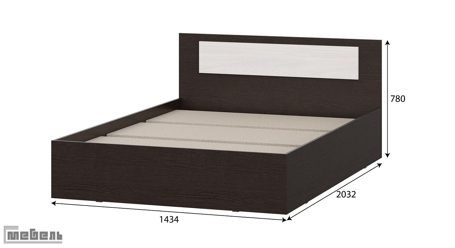 Кровать с настилом ДСП "Виста-1" (1400 х 2000)
