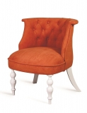 Кресло Бархат (Эмаль белая/G08 - морковный)