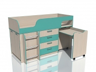 Двухъярусная кровать с поворотным столом НМ 011.56М \