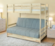 Кровать двухъярусная массив с диван-кроватью (Боровичи)