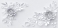 Стол обеденный раздвижной "Нью-йорк" с фотопечатью (ЛДСП Бетон белый/столешница Цветы на сером/ноги металл, цвет: белый)