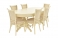 Обеденная группа "Рафаэль-2" (стол + 6 стульев "Матис" с мягкой спинкой) Слоновая кость/патина золото