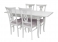 Обеденная группа "Дакота 2Р" (стол + 4 стула "Юта") цвет: Белый/Патина серебро